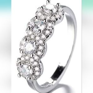 Sterling Silver Crown Ring Zirconia